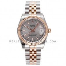 Datejust 31 278271 Silver Dial Diamond Markers in Everose Gold/Steel