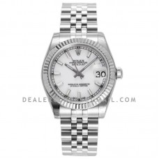Datejust 31 278274 White Dial Stick Markers in Steel