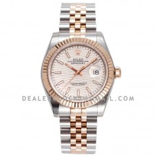 Datejust 36 126231 Silver Motif Dial in Steel/Rose Gold in Jubilee Bracelet