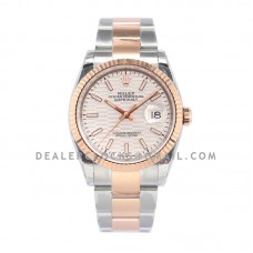 Datejust 36 126231 Silver Motif Dial in Steel/Rose Gold in Oyster Bracelet