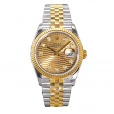 Datejust 36 126233 Golden Motif Dial with Diamond Marker in Steel/Yellow Gold in Jubilee