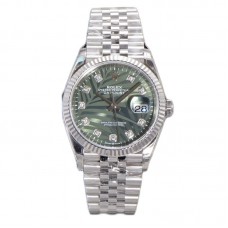 Datejust 36 126334 Olive Green Dial with Diamond Marker on Jubilee