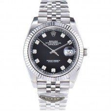 Datejust 41 126334 Bright Black Dial Diamond Markers on Jubilee Bracelet
