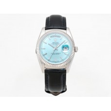 Day-Date 36 Ice Blue Dial in White Gold on Leather Strap
