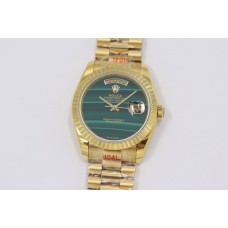 Daydate 36 128238 Malachite Dial in Yellow Gold