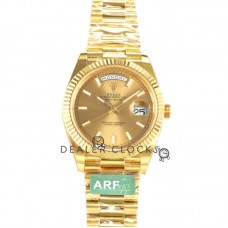 Daydate 40 228238 Champagne Dial with Stick Marker in Yellow Gold