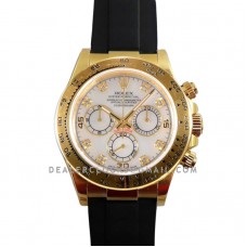 Daytona 116518 White MOP Dial in Yellow Gold