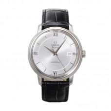 De Ville Co-Axial Chronometer 39.5mm Silver Dial in Steel on Leather Strap