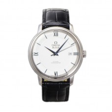 De Ville Co-Axial Chronometer 39.5mm White Dial in Steel on Leather Strap
