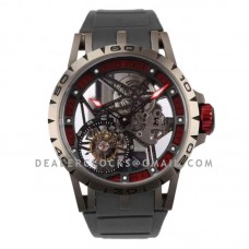 Excalibur Spider Skeleton Flying Tourbillon with Black Rubber Strap
