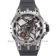 Excalibur Spider Skeleton Flying Tourbillon with Black Rubber Strap