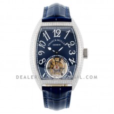 Giga Tourbillon Blue Dial with Diamond Bezel on Steel