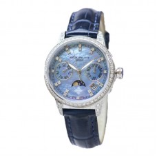 Grand Complications Ladies First Perpetual Calendar with Diamond Bezel in White Gold on Leather Strap