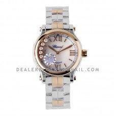 Happy Sport Automatic 33mm White MOP Dial in Steel/Rose Gold