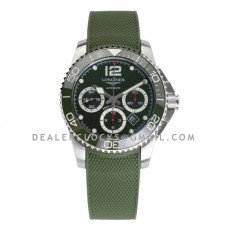 Hydroconquest Green Dial on Rubber Strap
