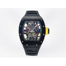 RM035-02 Black Ceramic SONIC Best Edition Skeleton Dial on Black Rubber Strap Clone RMUL1