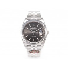 DateJust 41 126334 904L SS Clean Best Edition Gray Rhodium Dial on Jubilee Bracelet S3235