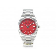 Oyster Perpetual 36mm 126000 Clean 1:1 Best Edition 904L Steel Red Dial on SS Bracelet VR3230