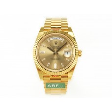 DayDate 40 228238 ARF 904L Steel YG Crystal Diamonds Bezel on President Bracelet VR3255