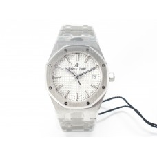 Royal Oak 34mm SS ZF 1:1 Best Edition White Textured Dial on SS Bracelet A5800