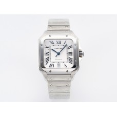 Santos de Cartier 40mm SS BVF 1:1 Best Edition White Dial on SS Bracelet MIYOTA 9015