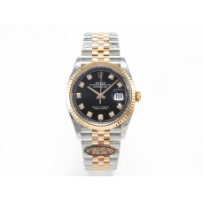 DateJust 36 126231 Clean 1:1 Best Edition 904L Steel Black Diamonds Dial on SS/RG Jubilee Bracelet VR3235