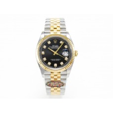 DateJust 36 126233 Clean 1:1 Best Edition 904L Steel Black Diamonds Dial on SS/YG Jubilee Bracelet VR3235