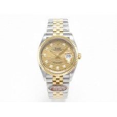 DateJust 36 126233 Clean 1:1 Best Edition 904L Steel YG Textured Diamonds Dial on SS/YG Jubilee Bracelet VR3235