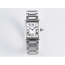 Tank Must SS 33.7mm DRF 1:1 Best Edition White Dial on SS Bracelet Jap Quartz