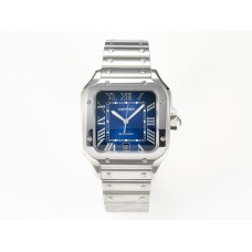 Santos de Cartier 40mm SS 2018 BVF 1:1 Best Edition Blue Dial on SS SmartLinks Bracelet MIYOTA 9015 V2