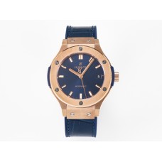 Classic Fusion 38mm RG JJF 1:1 Best Edition Blue Dial on Blue Gummy Leather Strap