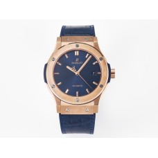 Classic Fusion 42mm RG JJF 1:1 Best Edition Blue Dial on Blue Gummy Leather Strap