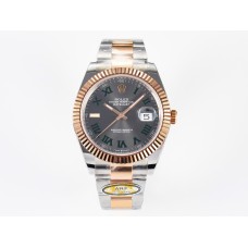 DateJust 41 126331 ARF 1:1 Best Edition 904L Steel Gray Dial Green Roman Marker on SS/RG Oyster Bracelet SH3235（Gain Weight）
