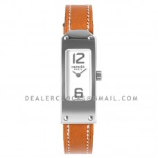 Kelly 2 White Dial in Steel on Brown Leather Strap Double Tour