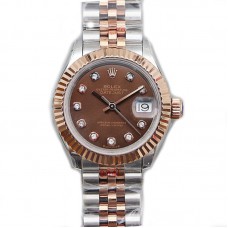 Ladies Datejust 279171 Chocolate Dial with Diamond Markers in Rose Gold/Steel