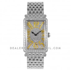 Long Island 952QZ Diamond Paved Dial with Yellow Markers