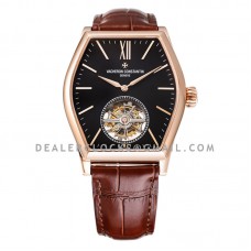 Malte Tourbillon Black Dial in Pink Gold