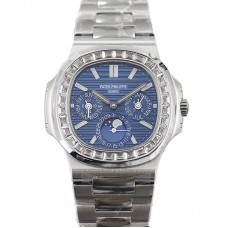 Nautilus 5740 Blue Dial with Diamond Bezel in Steel