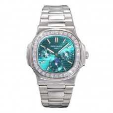 Nautilus 5740 Turquoise Dial with Diamond Bezel in Steel