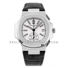 Nautilus 5980/1A-019 White Dial in Steel on Leather Strap