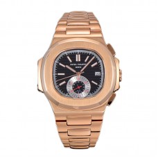 Nautilus Chronograph 5980/1R Black Dial in Rose Gold