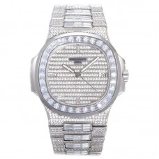 Nautilus Jumbo 5711 Diamond Dial with Diamond Bezel in Paved Diamonds