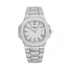 Nautilus Jumbo 5711 Diamond Dial with Diamond Bezel with Paved Diamonds in White Gold