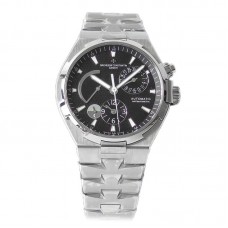 Overseas Dual Time Black Dial in Steel