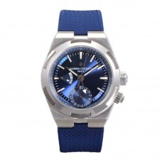 Overseas Dual Time Blue Dial in Steel Ref. 7900V/110A-B334 on Rubber Strap