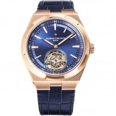 Overseas Tourbillion in Pink Gold on Blue Leather Strap