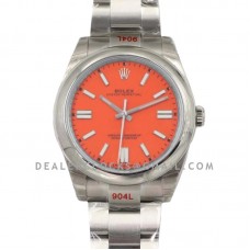 Oyster Perpetual 41mm Red Coral Dial 114300