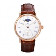Portofino Hand Wound Moon Phrase IW5548 White Dial in Rose Gold