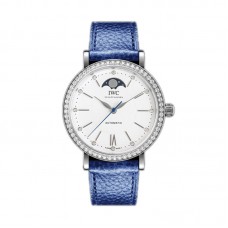 Portofino IW659601 Automatic Moon Phase 37 White Dial on Blue Leather Strap