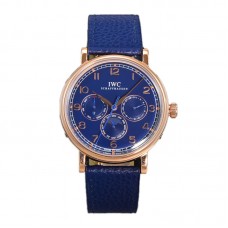 Portofino Perpetual Calendar IW3446 Blue Dial in Rose Gold